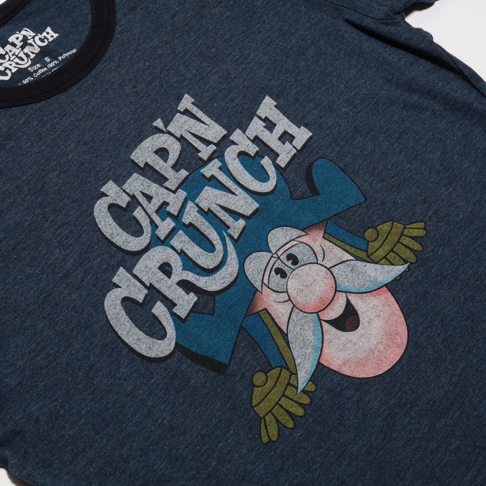 Super cute Capn Crunch ringer crop top size S